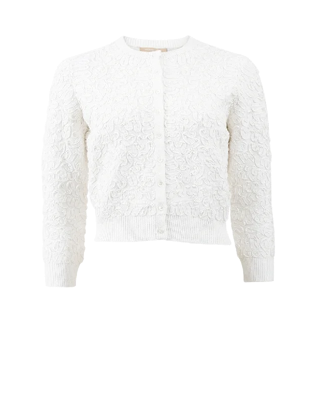 Soutache Embroidered Cropped Cardigan