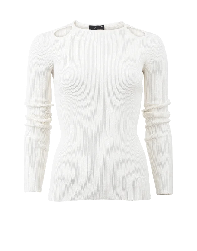 Cut Out Shoulder Knit Top