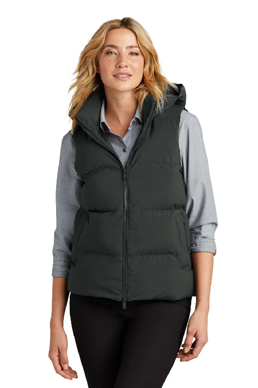 Mercer+Mettle Womens Water Resistant Full Zip Hooded Puffy Vest - Anchor Grey