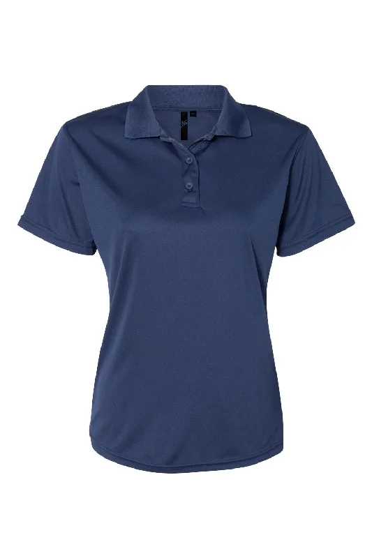 Sierra Pacific Womens Moisture Wicking Short Sleeve Polo Shirt - Navy Blue