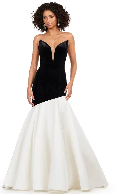 Ashley Lauren 11264 - Strapless Velvet Mermaid Gown