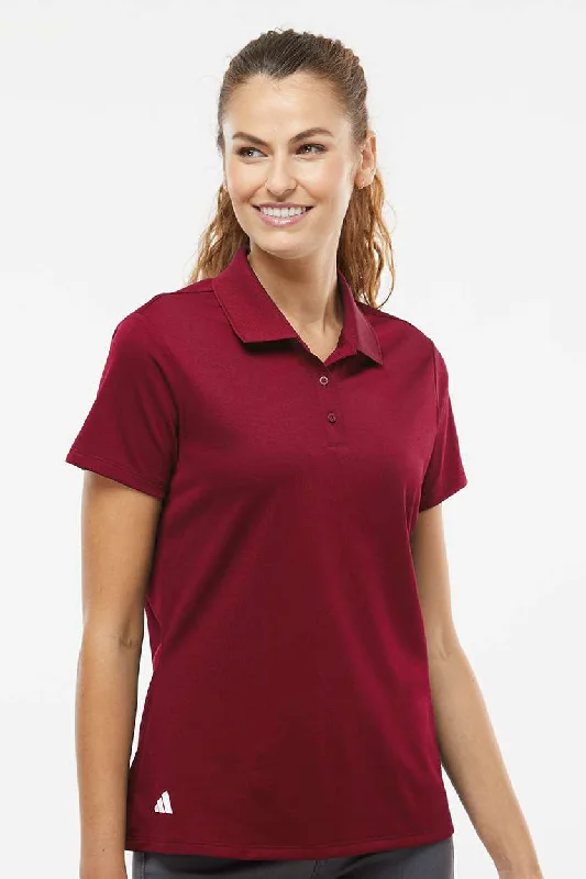 Adidas Womens UV Protection Short Sleeve Polo Shirt - Collegiate Burgundy