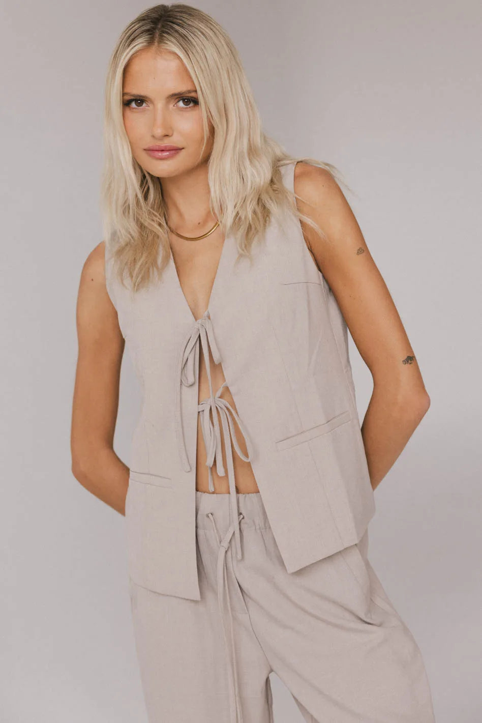 Eslyn Oversized Vest in Taupe