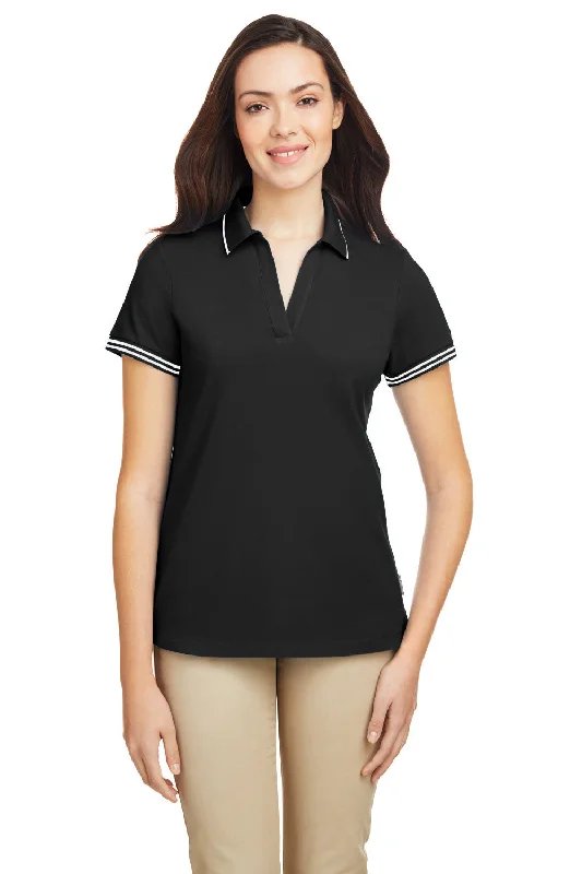 Nautica Womens Desk Short Sleeve Polo Shirt - Black/White