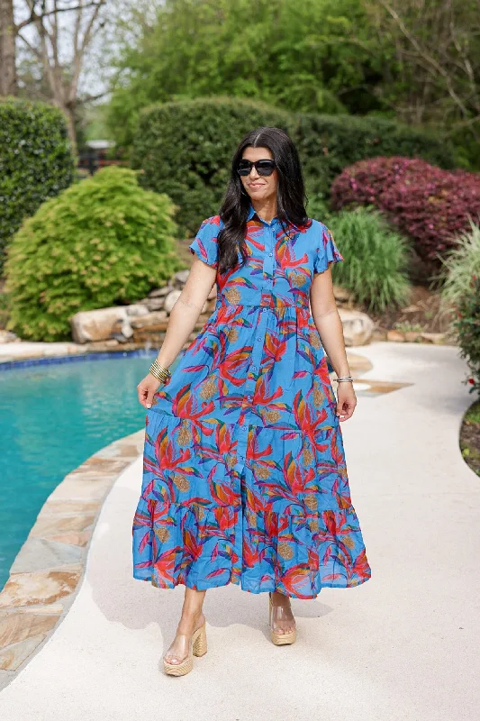 Briton Court Blu Danube Maxi Frenchi Dress