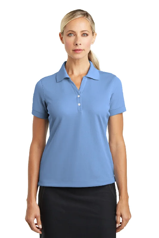 Nike Womens Classic Dri-Fit Moisture Wicking Short Sleeve Polo Shirt - Light Blue