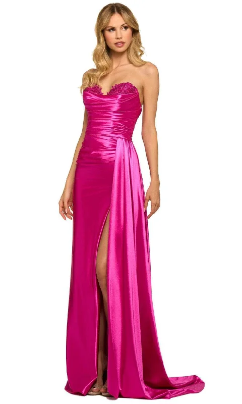 Sherri Hill 55230 - Ruched Evening Gown with Slit