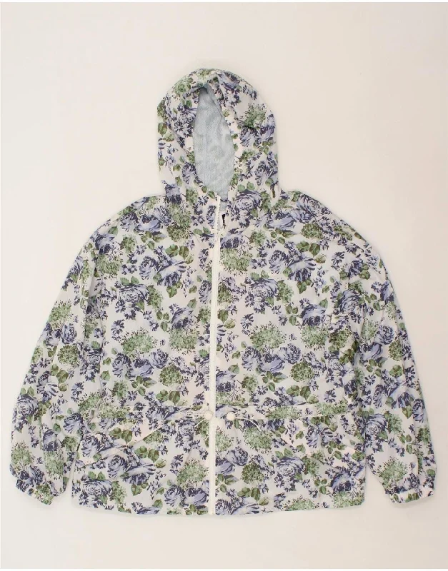 LEVI'S Womens Hooded Rain Jacket UK 14 Medium Multicoloured Floral