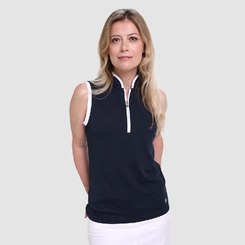 PURE GOLF Bloom Sleeveless Polo 013 Navy