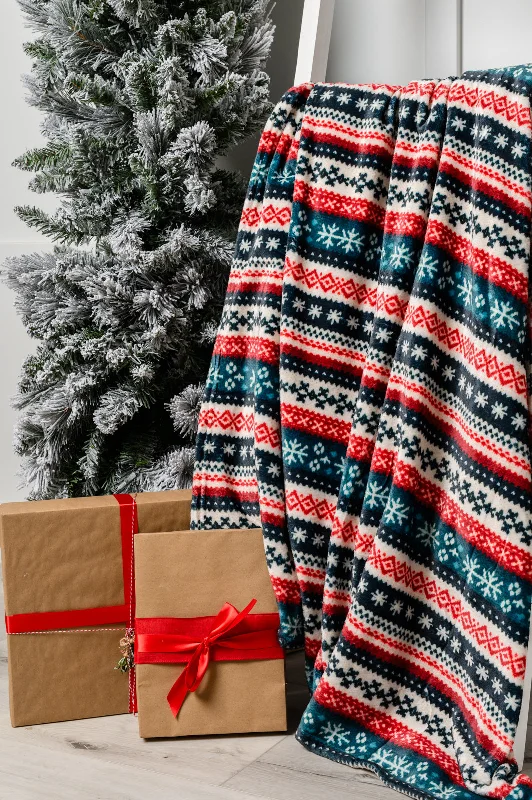 Cuddle Culture Holiday Fleece Blanket in Sweater Knit