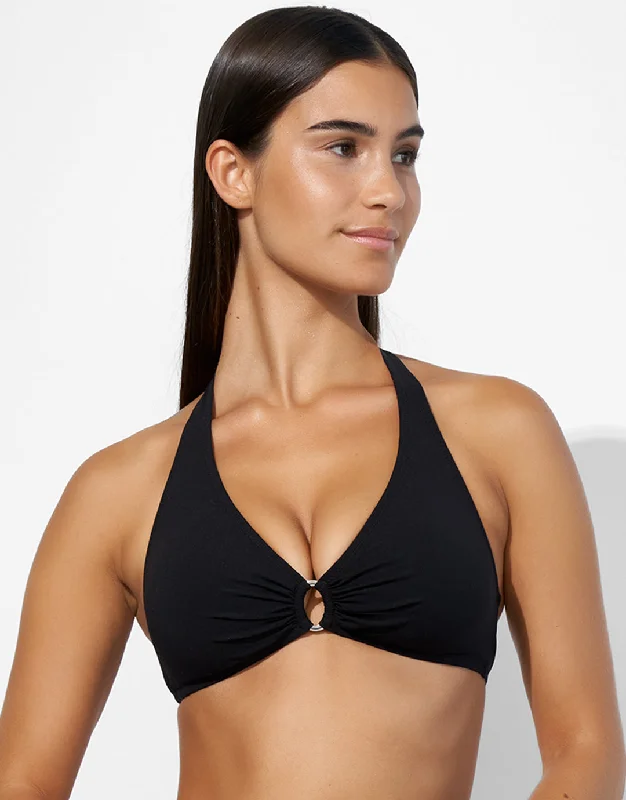 The Core Halter Bikini Top - Black