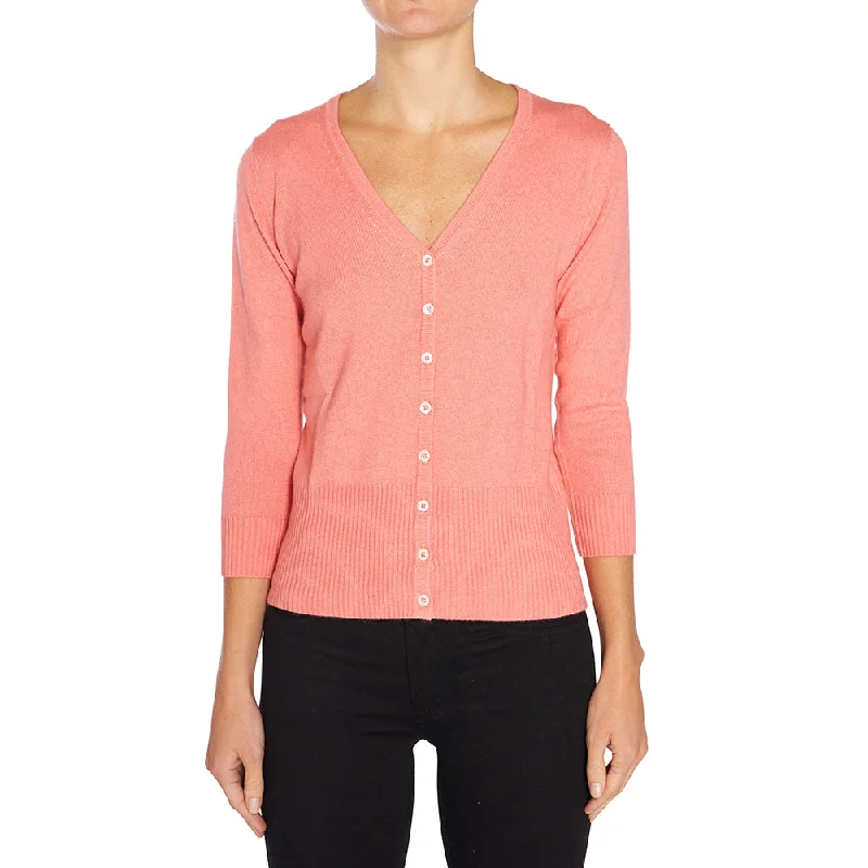 Silk + Cashmere Audrey Cardigan in Sherbet (low stock)