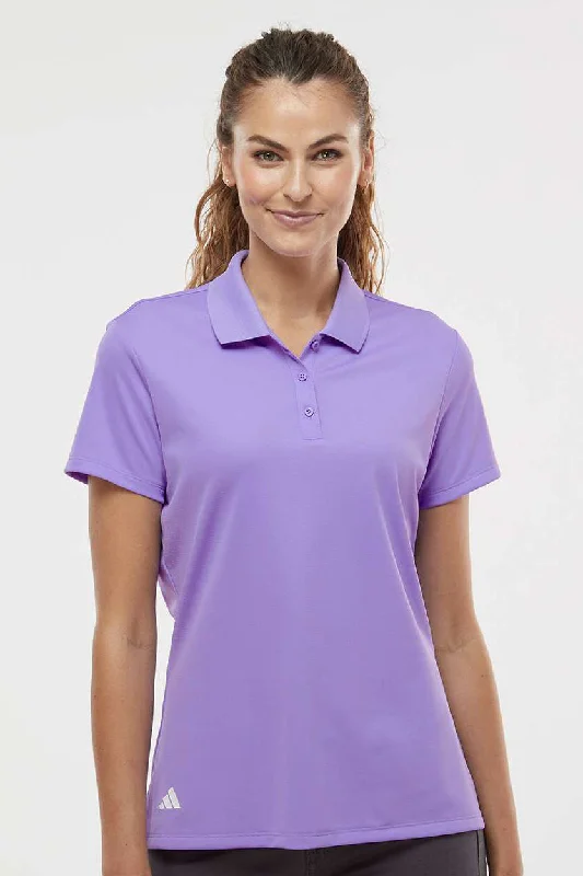 Adidas Womens UV Protection Short Sleeve Polo Shirt - Light Flash Purple