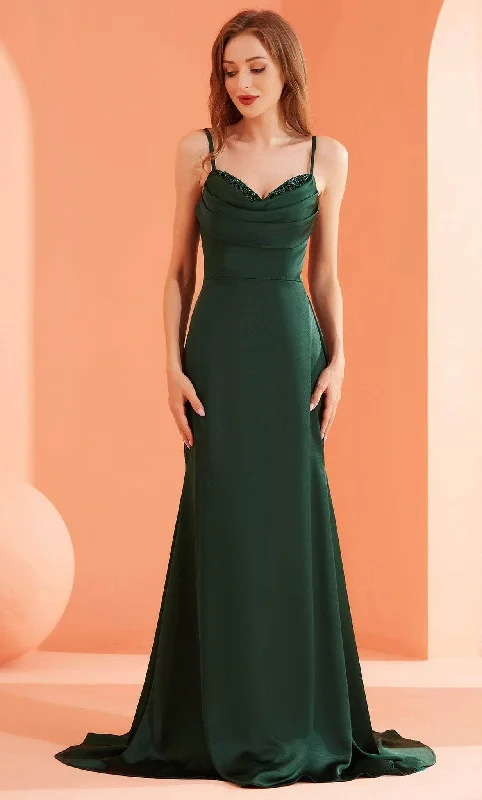 J'Adore Dresses J22017 - Cowl Neck Mermaid Prom Gown