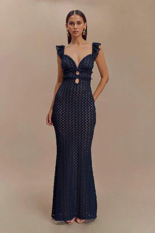 Ezra Lace Maxi Dress - Navy