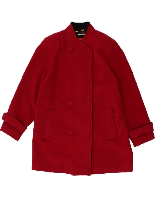 KESTA LONDON Womens Overcoat UK 14 Large Red Wool