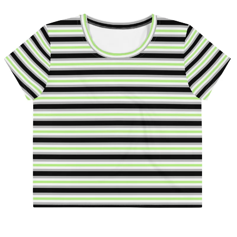 Agender Flag Crop Tee