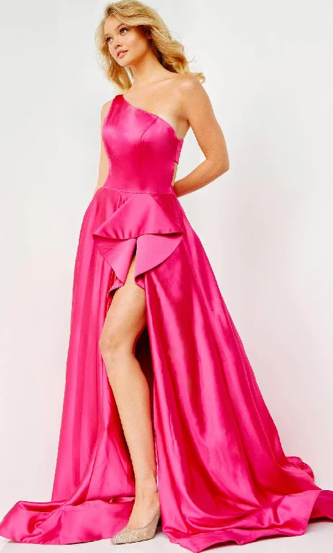 JVN by Jovani JVN07410 - One Shoulder A-Line Prom Gown