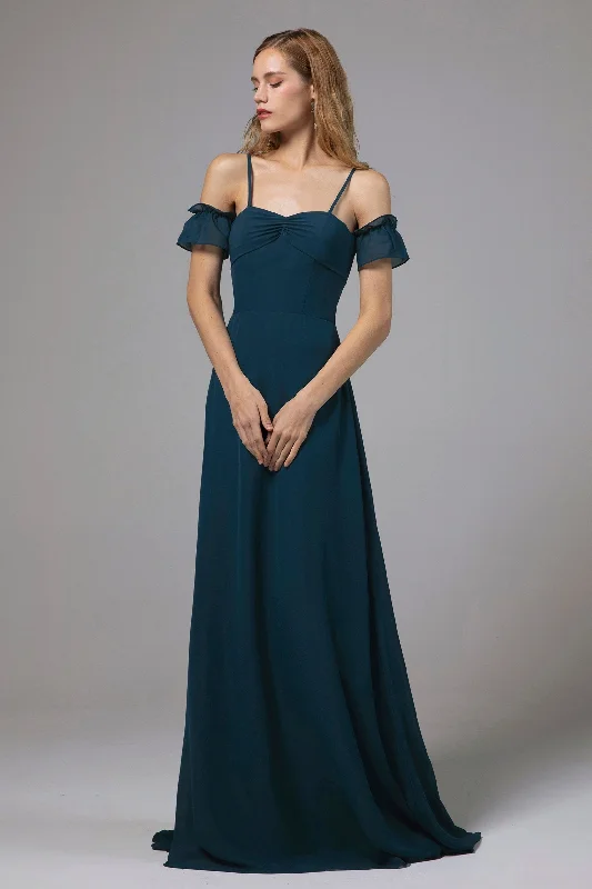 A-Line Floor Length Chiffon Bridesmaid Dress Formal Dresses CB0416