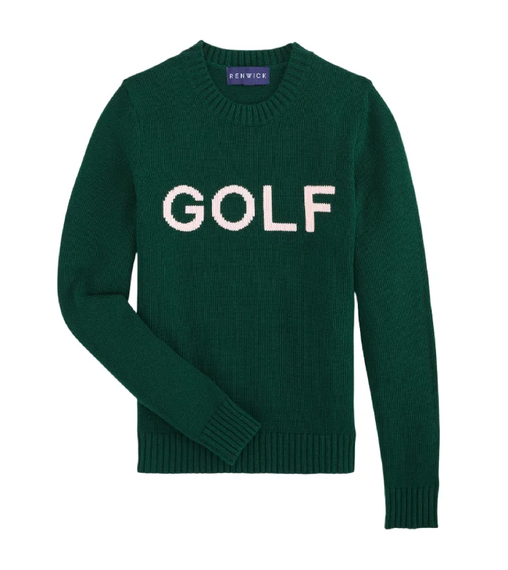 Golf Sweater in Hunter with Petal