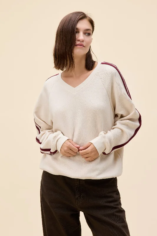 Solid V-Neck Sweatshirt