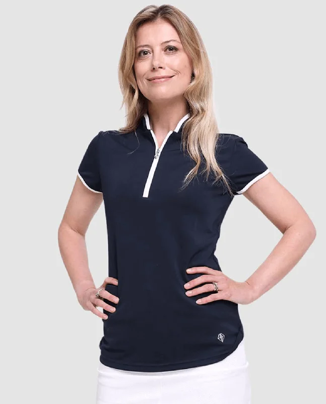 PURE GOLF Bloom Cap Sleeve Polo 012 Navy