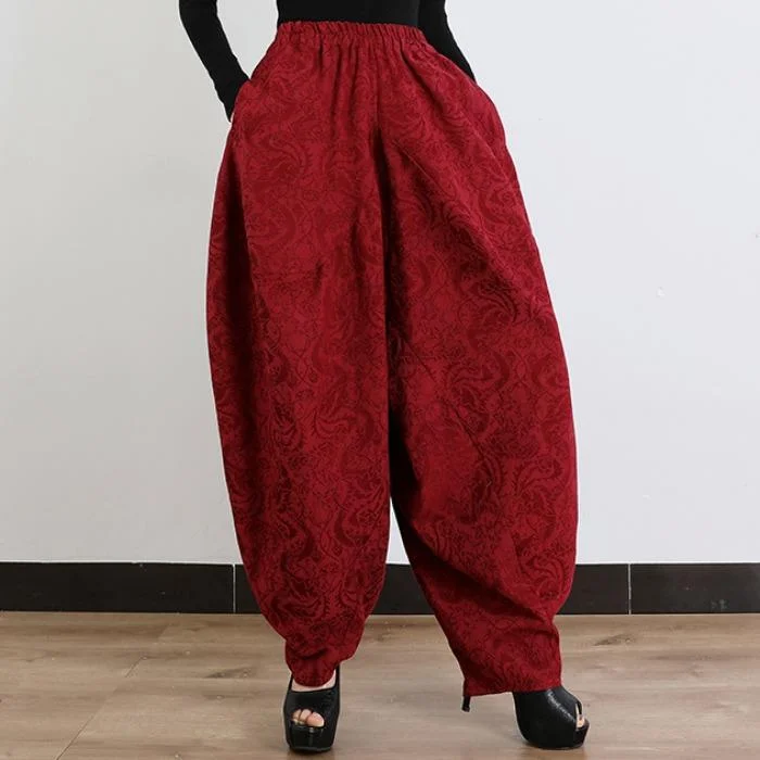 Babakud Loose Cotton Jacquard Harem Pants