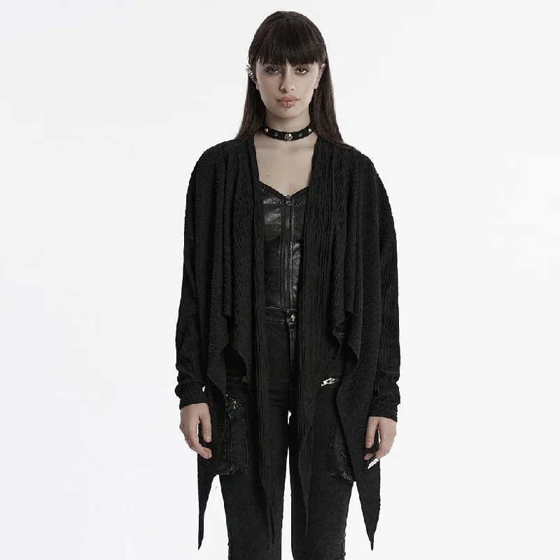 Women's Punk Irregular Ruched Cardigan