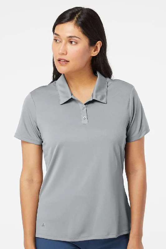 Adidas Womens Performance UPF 50+ Short Sleeve Polo Shirt - Grey