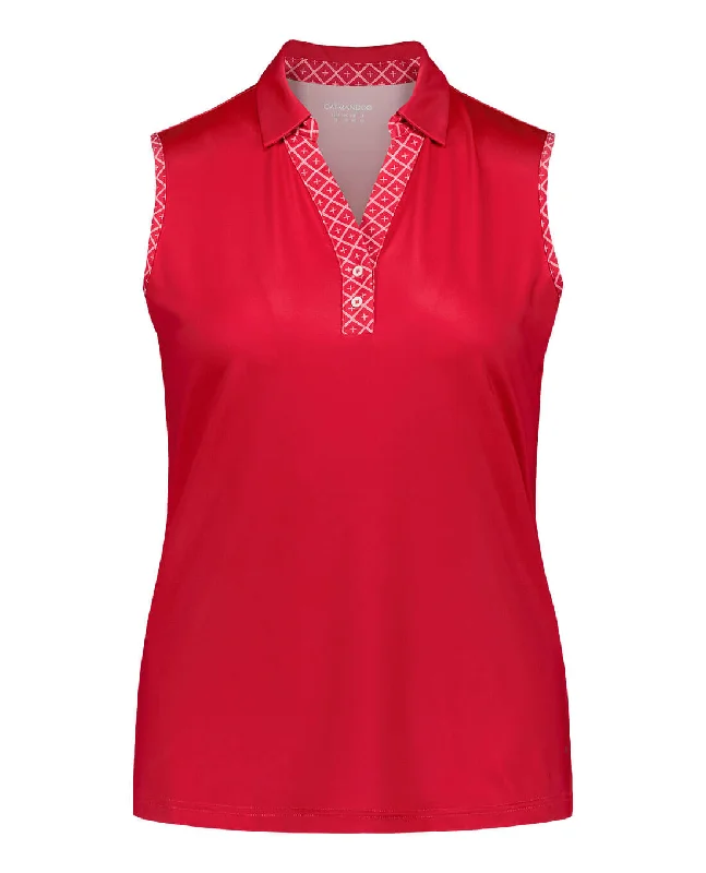 SIZE 10 - CATMANDOO Sabrina Sleeveless Polo Deep Rose