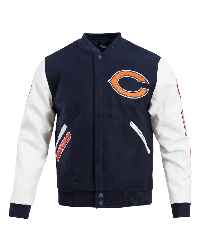 NFL CHICAGO BEARS CLASSIC WOOL MEN'S VARSITY JACKET (MIDNIGHT NAVY/WHITE)