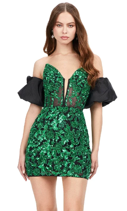 Ashley Lauren 4614 - Strapless Beaded Cocktail Dress