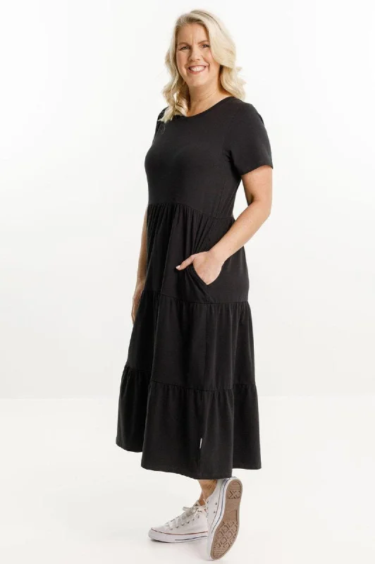 Short Sleeve Kendall Dress - Black