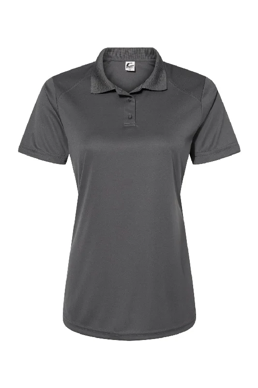 C2 Sport Womens Moisture Wicking Short Sleeve Polo Shirt - Graphite Grey - Closeout