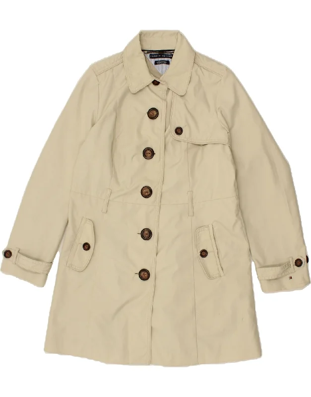 TOMMY HILFIGER Womens Trench Coat UK 16 Large Beige Polyester