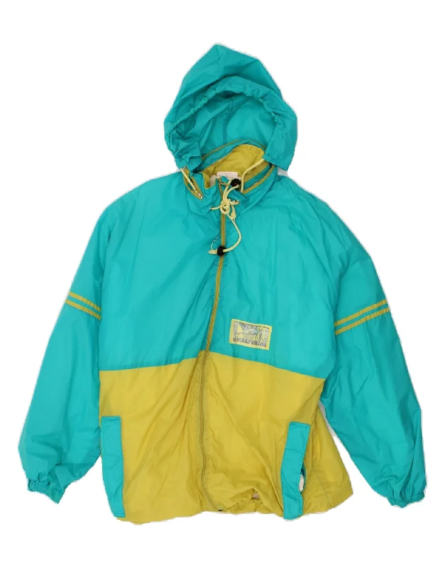 MARCEL CLAIR Womens Unisex Rain Jacket IT 44/46 Large Blue Colourblock