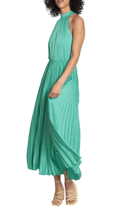 Maggy London G5328M - Halter Pleated A-line Dress