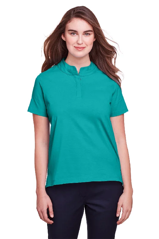 UltraClub Womens Lakeshore Performance Moisture Wicking Short Sleeve Polo Shirt - Jade Green - Closeout