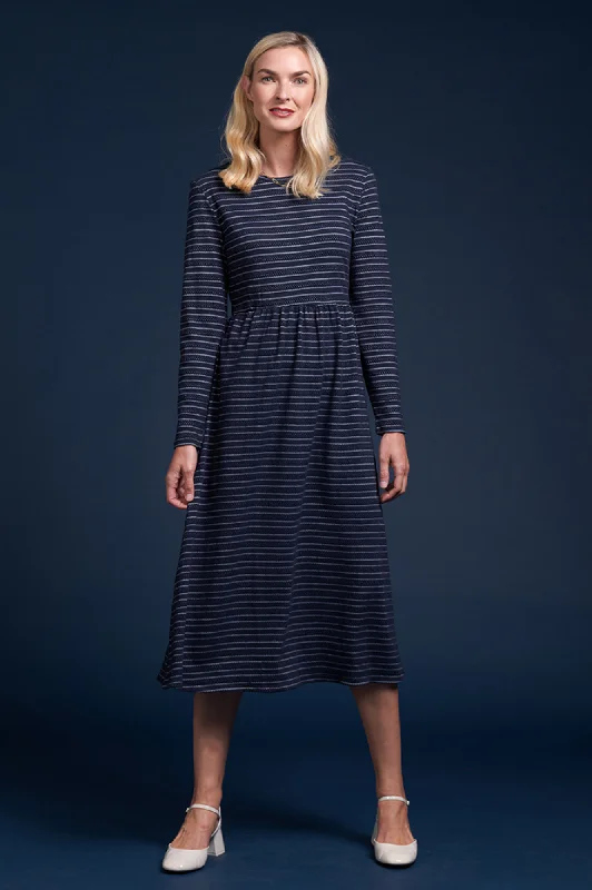 Mossburn Dress - Navy/White Stripe