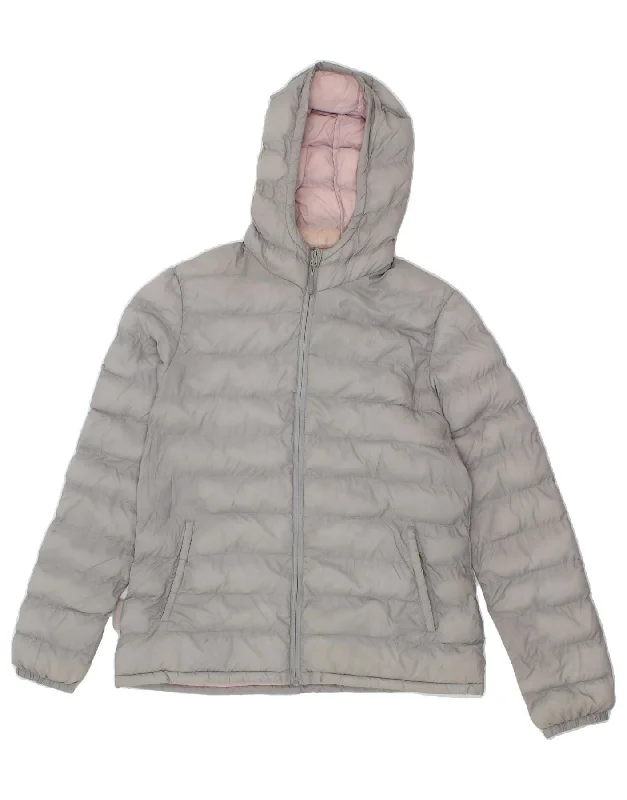 MOUNTAIN WAREHOUSE Womens Hooded Padded Jacket UK 14 Large Grey Nylon