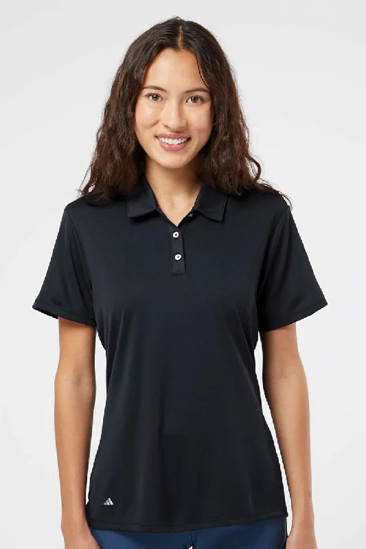 Adidas Womens Performance UPF 50+ Short Sleeve Polo Shirt - Black