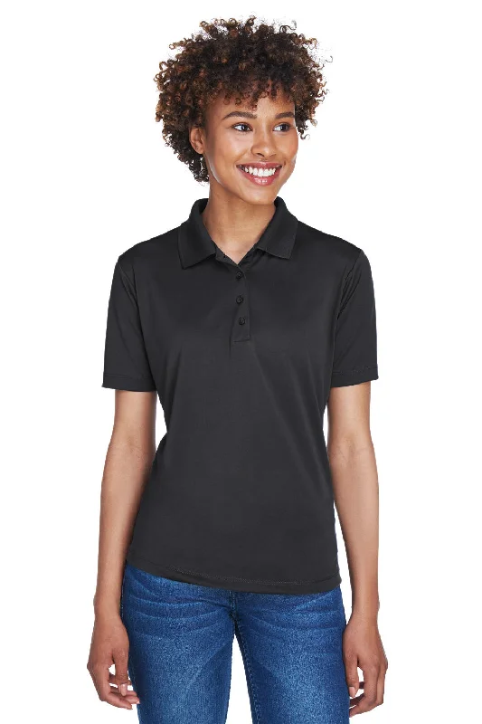 UltraClub Womens Cool & Dry 8 Star Elite Performance Moisture Wicking Short Sleeve Polo Shirt - Black