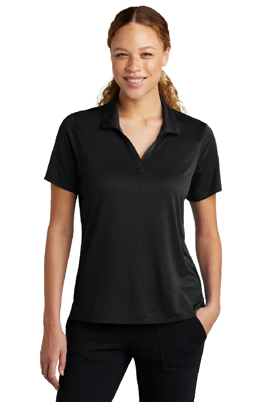 Sport-Tek Womens Sideline Moisture Wicking Short Sleeve Polo Shirt - Black