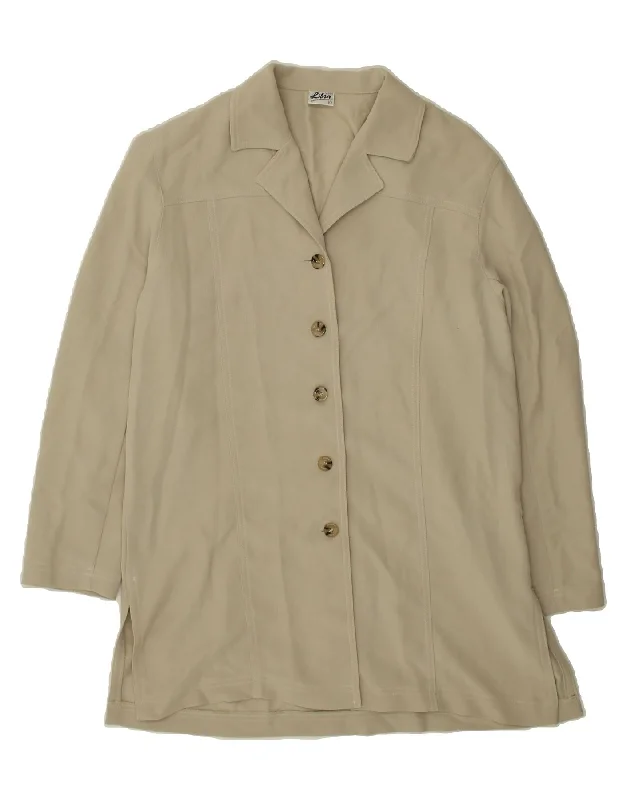 LIBRA Womens Overcoat UK 10 Small Beige Polyester