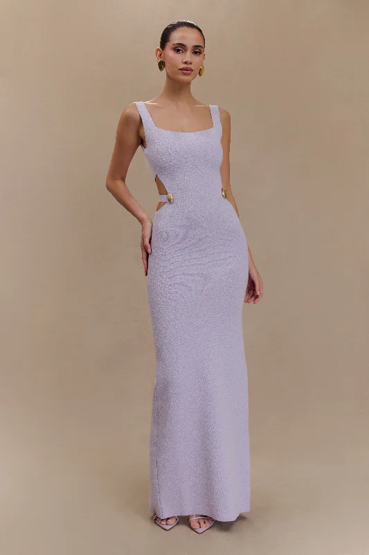 Alysanne Cut Out Knit Maxi Dress - Lilac