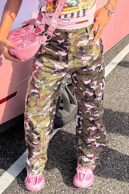 TastyHottie - Pink Camouflage High Waist Pants