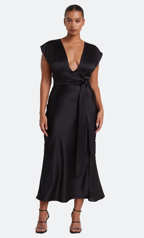 THE DREAMER WRAP DRESS - BLACK