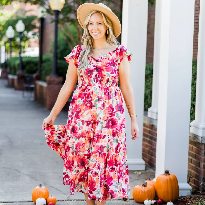 Love From Above Dress, Red Floral