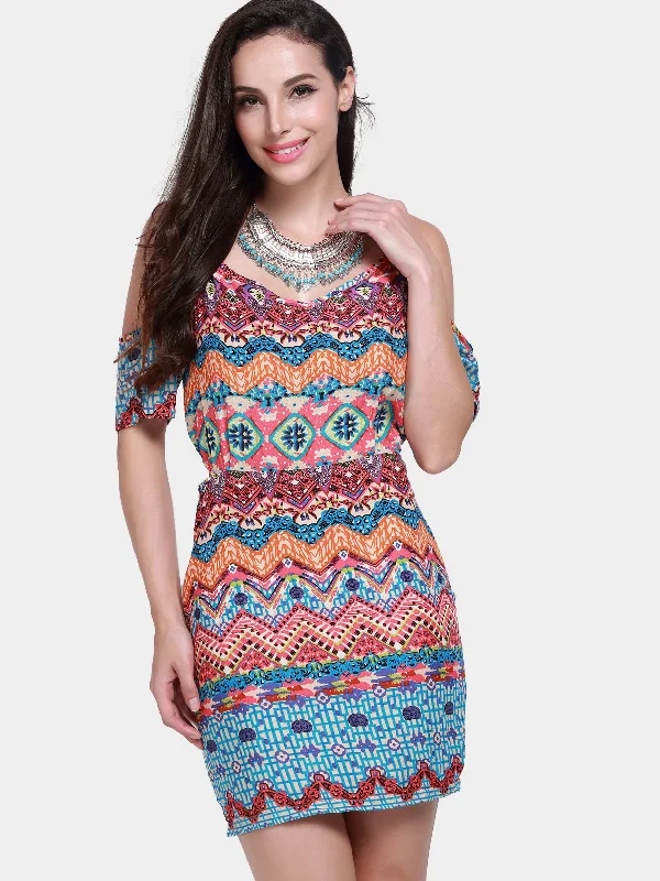 Wholesale Tribal Print Mini Dresses