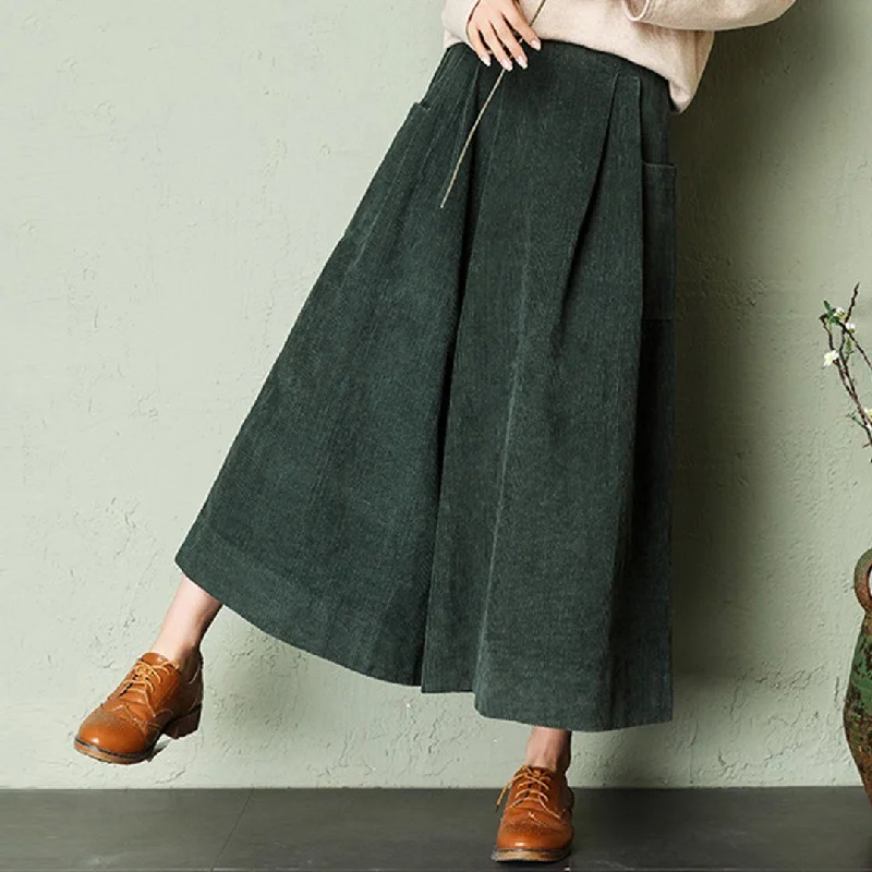 Babakud Autumn Winter Loose Corduroy Wide Leg Pants